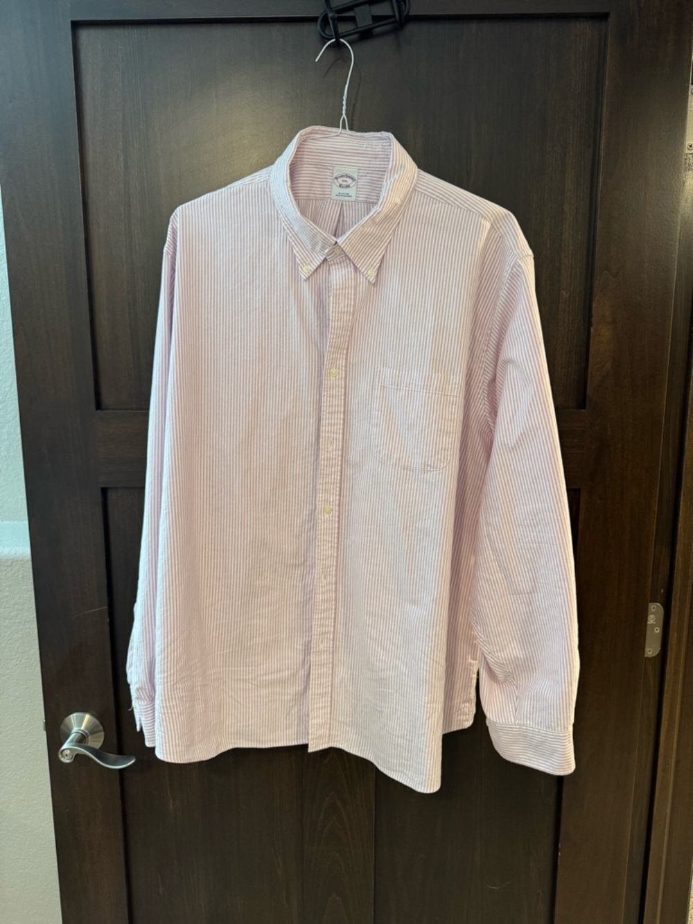 Brooks Brothers Pink and White Striped Button-Down Shirt